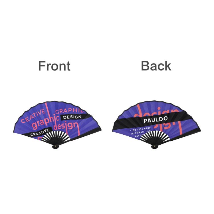 Picture of 8inch Bamboo Fabric Hand Fan