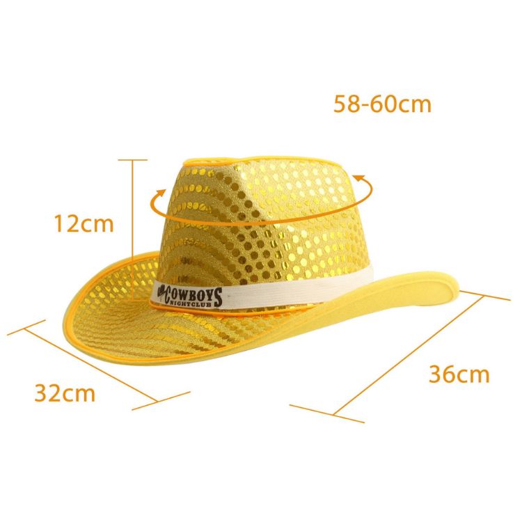 Picture of Light Up Sequin Cowboy Hats