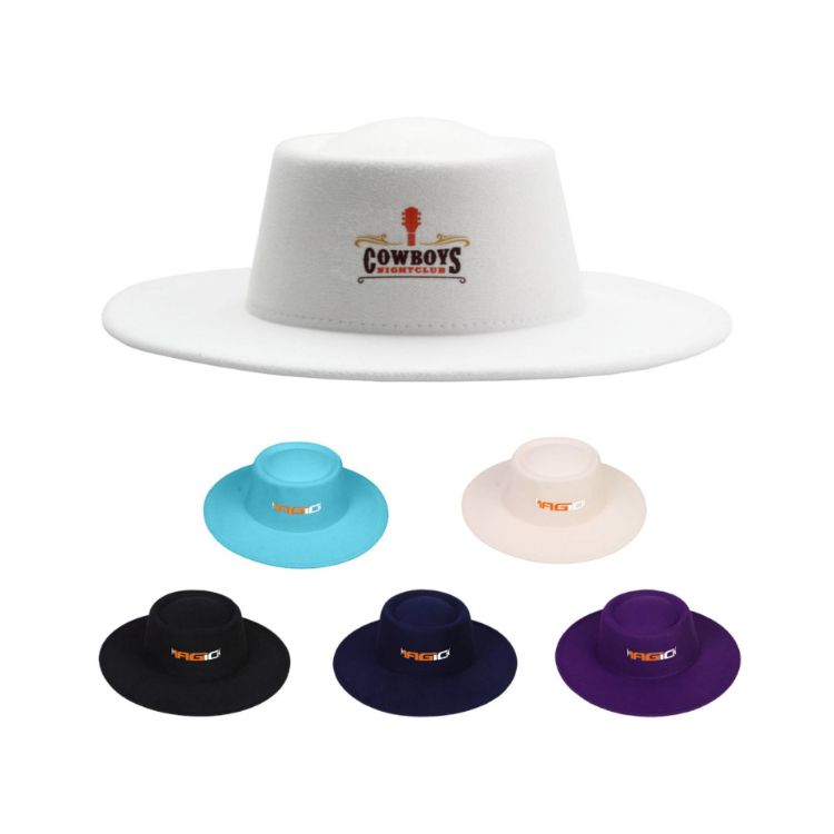 Picture of Flat Top Felt Fedora Hat