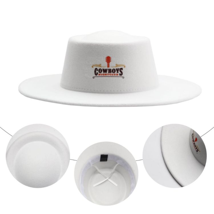 Picture of Flat Top Felt Fedora Hat