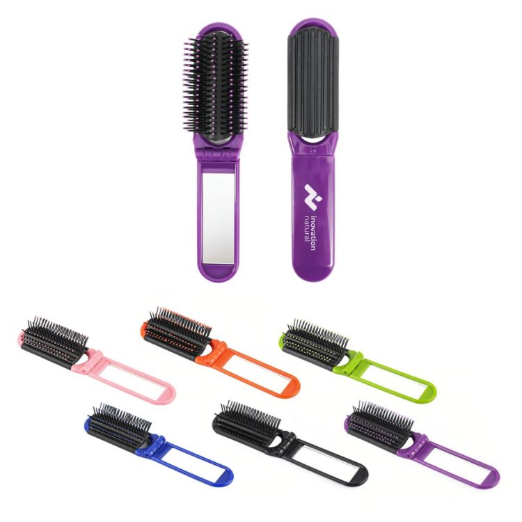 Picture of Folding Hair Brush With Mirror