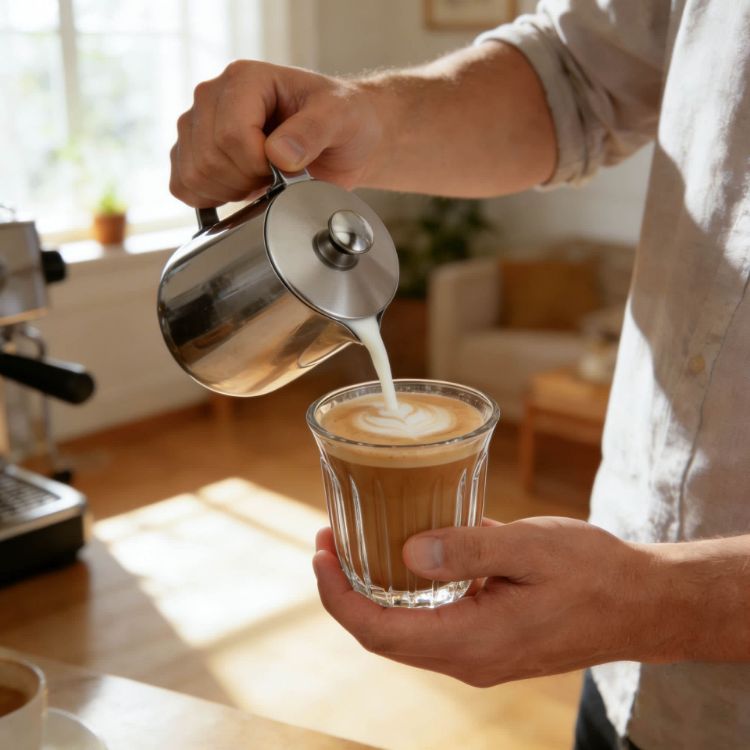 Picture of Stainless Steel Milk Frothing Pitcher with Lid