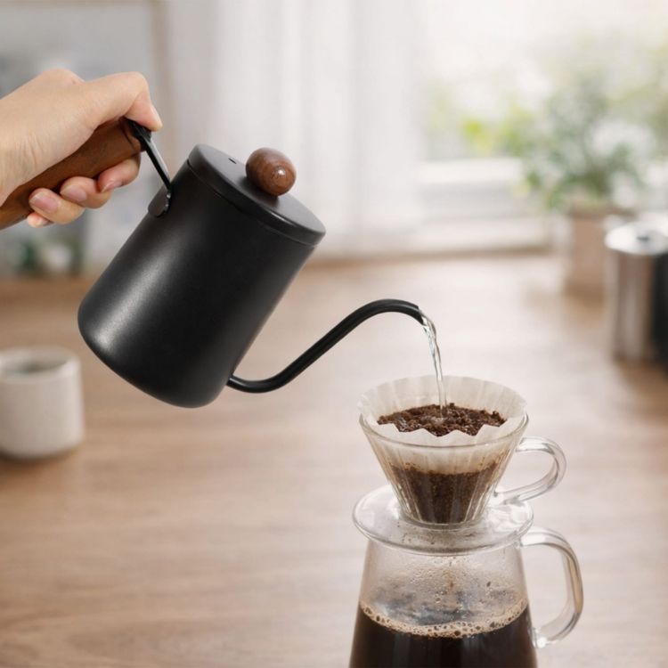 Picture of Stainless Steel Pour Over Kettle with Wooden Handle