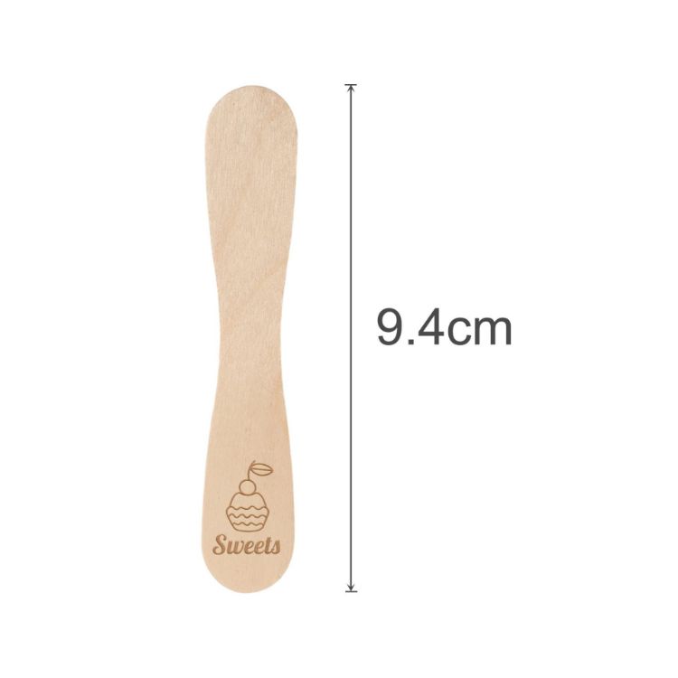 Picture of Pack of 100 Wooden Ice Cream Spoons Sticks