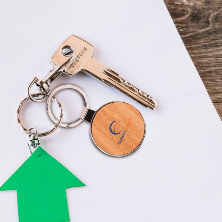Picture of Round Wooden Keyring