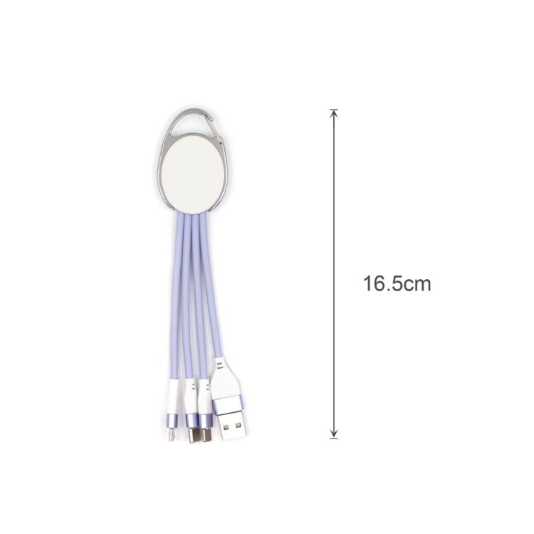 Picture of Macarons 3 in 1 Charging Cable with Keyring