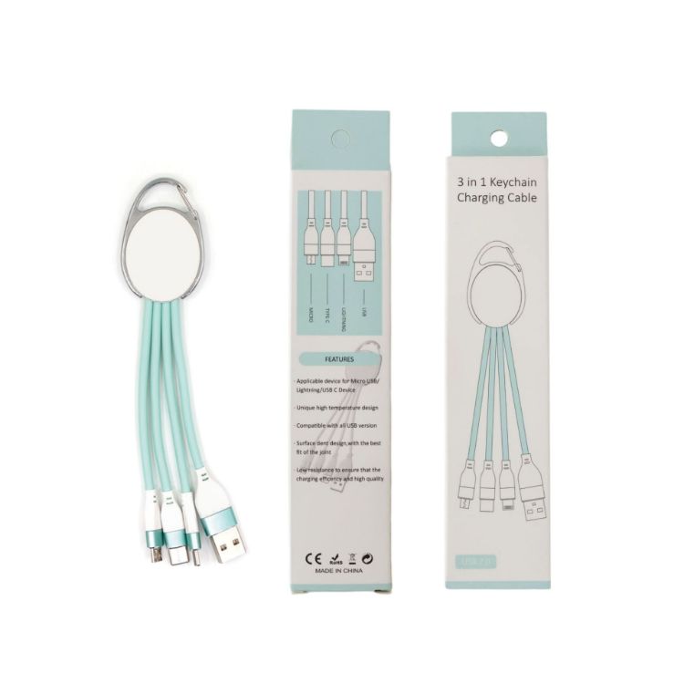 Picture of Macarons 3 in 1 Charging Cable with Keyring