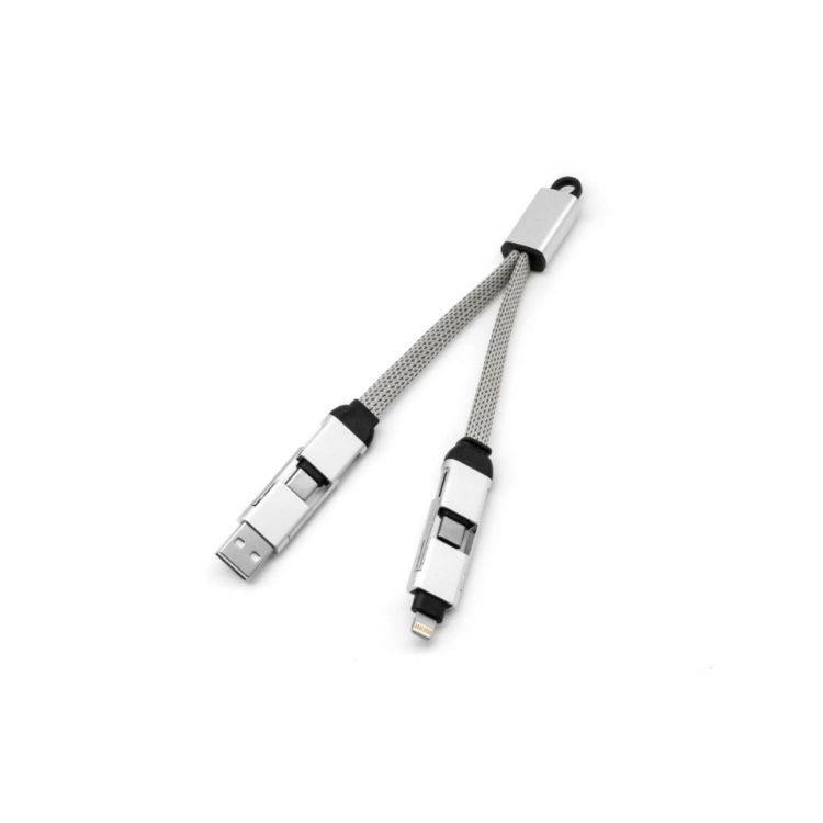 Picture of 60W 4-in-1 Braided Charging Cable  with Keyring