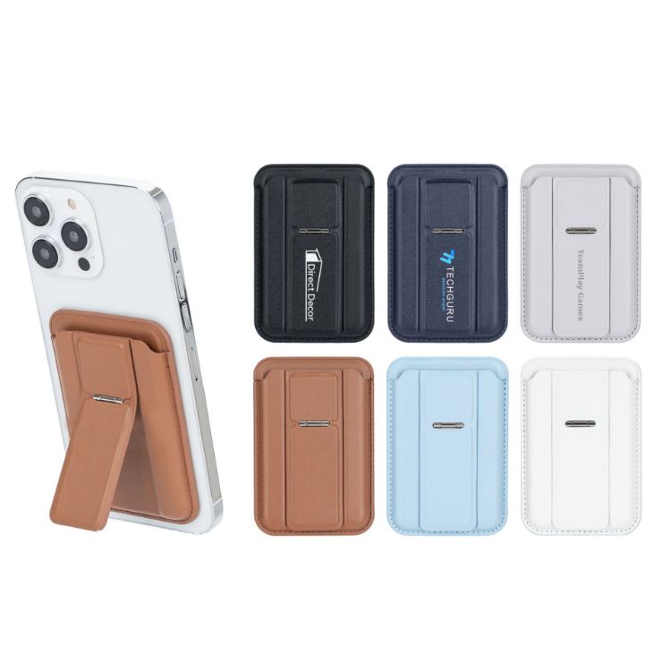 Picture of PU Magnetic Card Holder with Phone Stand