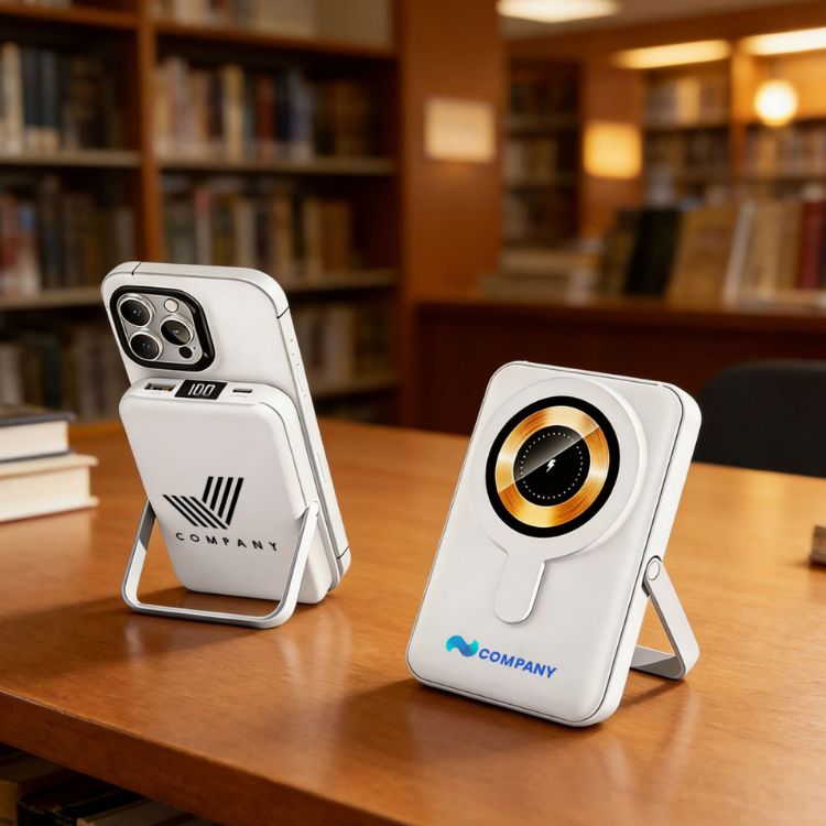 Picture of 10000mAh Magnetic Wireless  Power Bank with Phone Stand