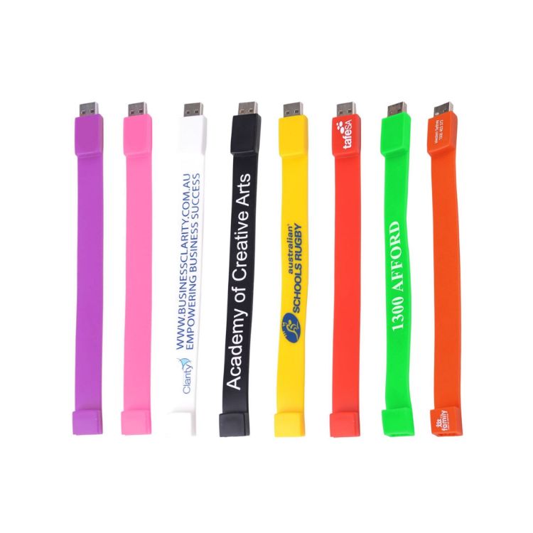 Picture of Rectangular Silicone Wristband Flash Drive