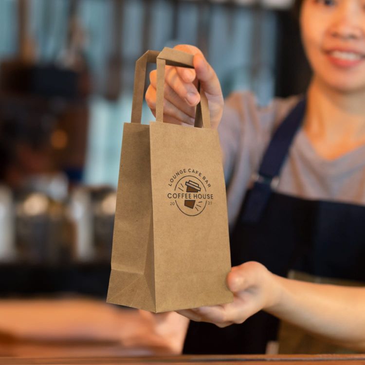 Picture of Small Flat Handle Paper Bag Portrait