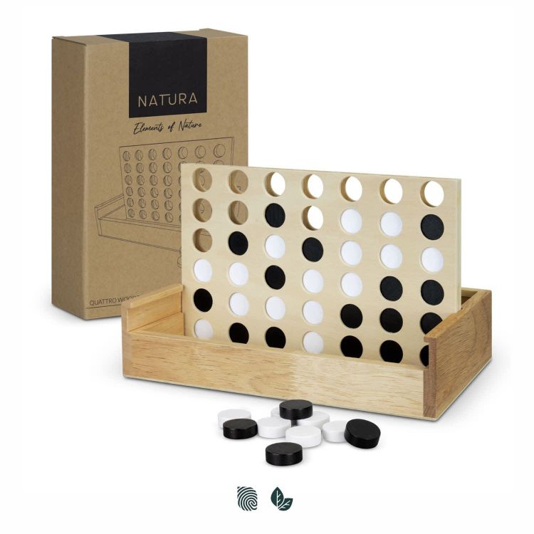 Picture of NATURA Quattro Wooden Four-in-a-Row Game