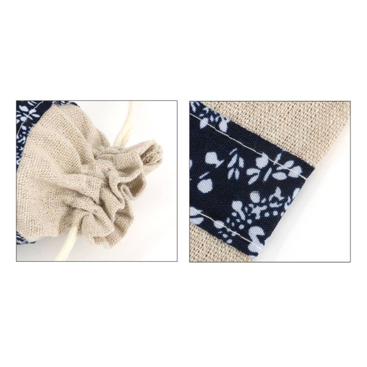 Picture of Cotton Linen Patchwork Drawstring Bags