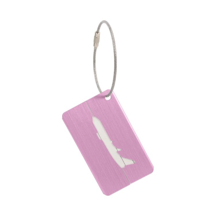Picture of Plane Square Brushed Aluminium Luggage Tag