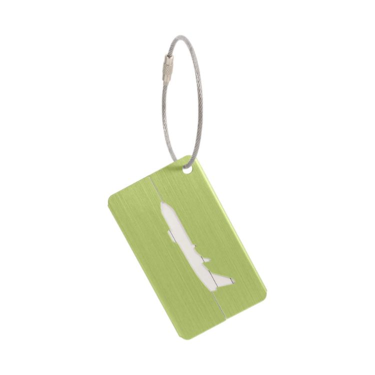 Picture of Plane Square Brushed Aluminium Luggage Tag