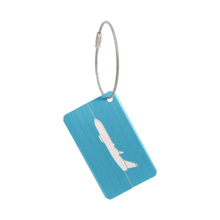 Picture of Plane Square Brushed Aluminium Luggage Tag