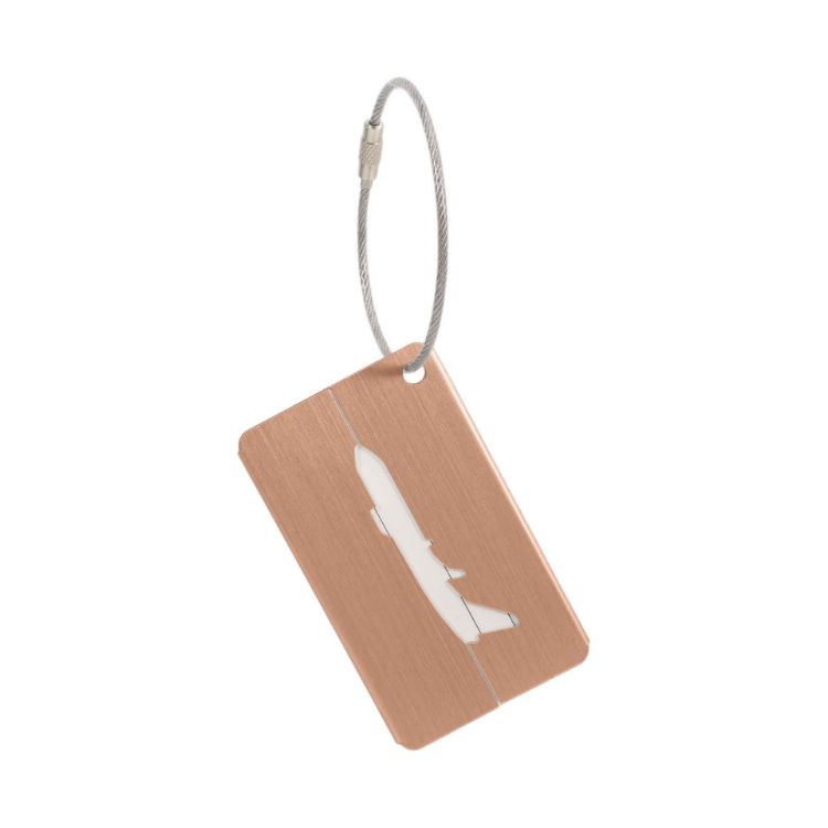Picture of Plane Square Brushed Aluminium Luggage Tag