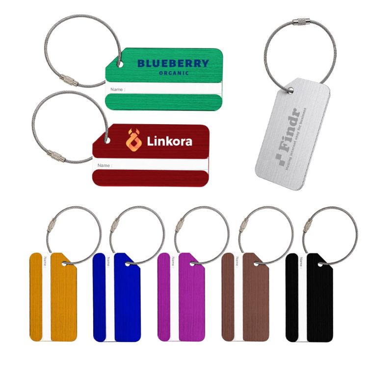 Picture of Square Brushed Aluminium Luggage Tag