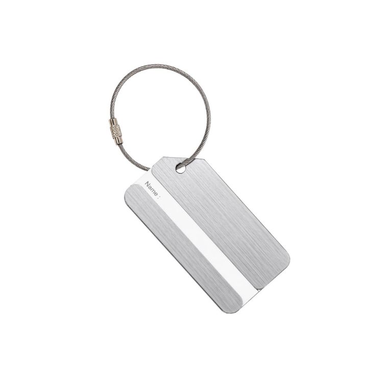 Picture of Square Brushed Aluminium Luggage Tag