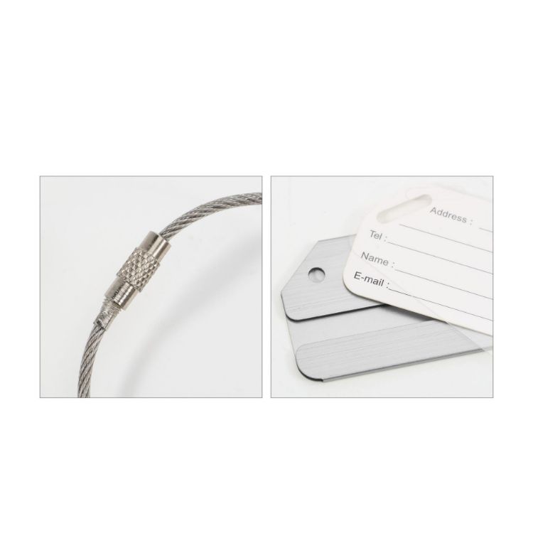 Picture of Square Brushed Aluminium Luggage Tag