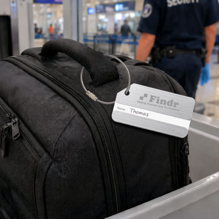 Picture of Square Brushed Aluminium Luggage Tag