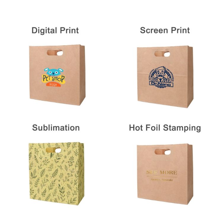 Picture of Die Cut Brown Kraft Paper Bag (280 x 280 x 150mm)