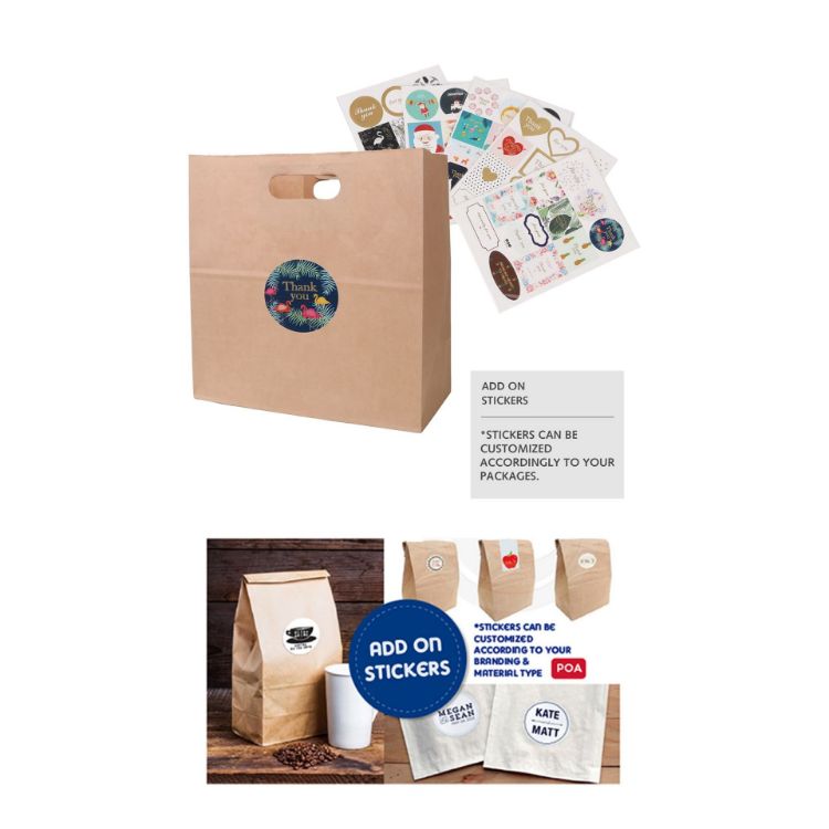 Picture of Die Cut Brown Kraft Paper Bag (280 x 280 x 150mm)