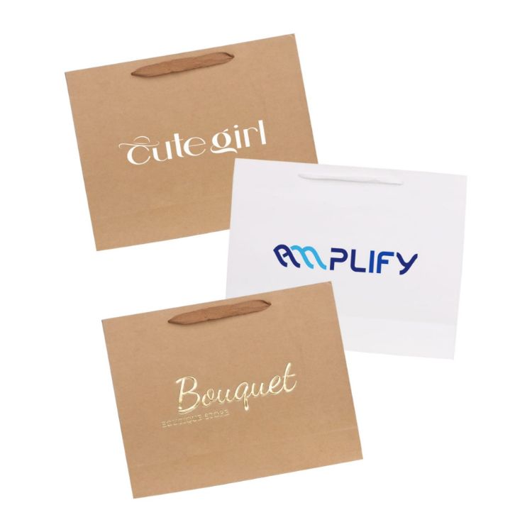 Picture of Large Crosswise Paper Bag with Fabric Flat Handle(320 x 250 x 110mm)
