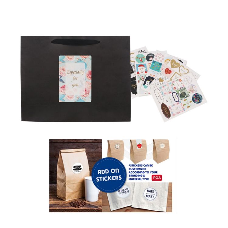 Picture of Large Crosswise Paper Bag with Fabric Flat Handle(320 x 250 x 110mm)
