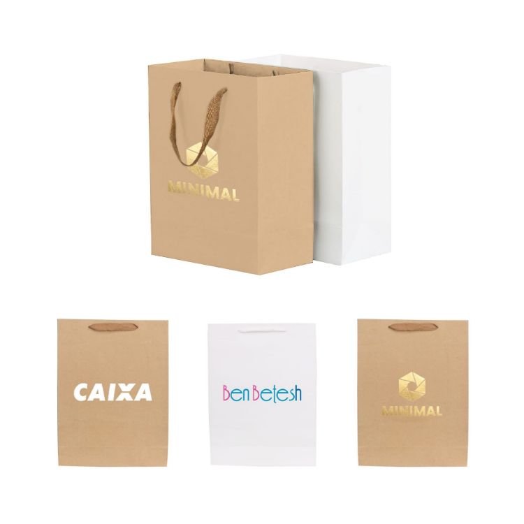 Picture of Large Vertical Paper Bag with Fabric Flat Handle(300 x 400 x 110mm)
