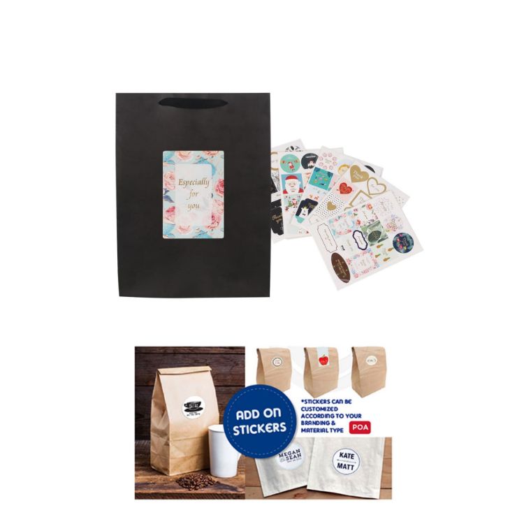 Picture of Large Vertical Paper Bag with Fabric Flat Handle(300 x 400 x 110mm)