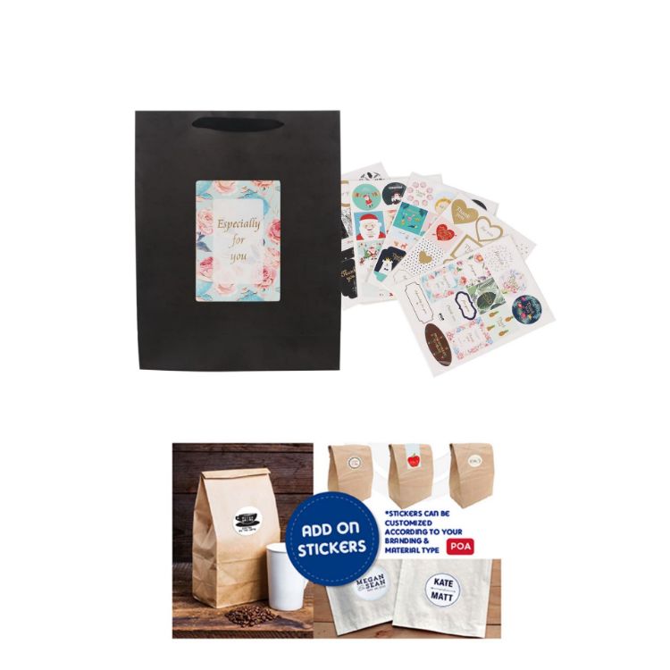 Picture of Medium Vertical Paper Bag with Fabric Flat Handle(210 x 270 x 110mm)