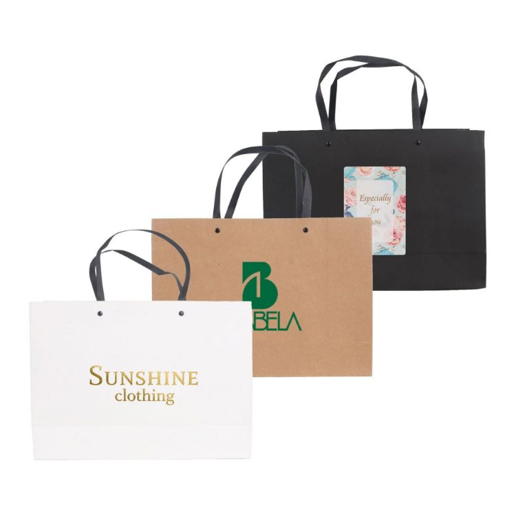Picture of Large Crosswise Paper Bag with Knitted Handle(420 x 300 x 120mm)