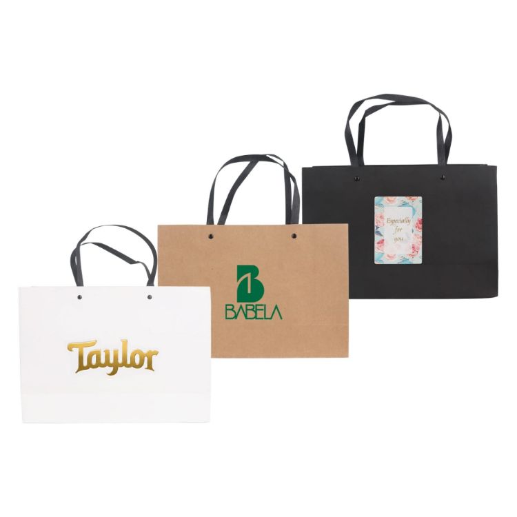 Picture of Small Crosswise Paper Bag with Knitted Handle(250 x 170 x 90mm)