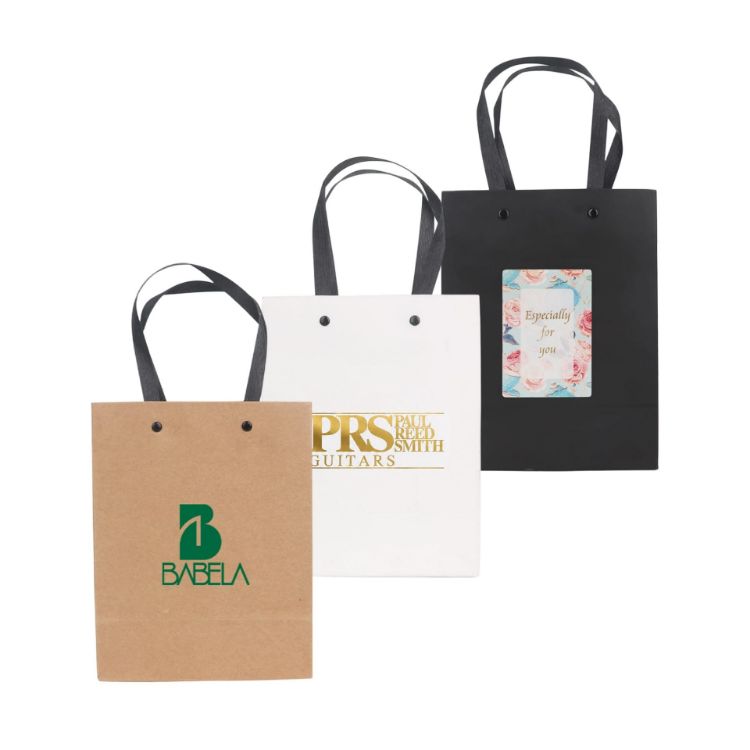 Picture of Small Vertical Paper Bag with Knitted Handle(170 x 220 x 100mm)