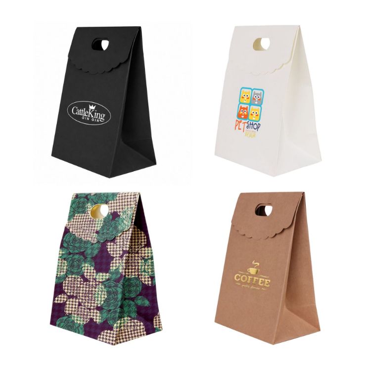 Picture of Die cut Handle Bag with Flap(150x220x100mm+80mm flap)