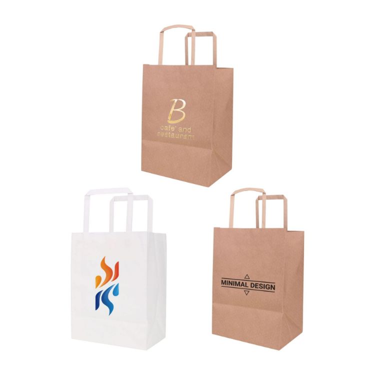 Picture of Flat Handle Kraft Paper Bag(175x240x110mm)