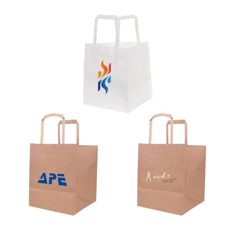 Picture of Flat Handle Kraft Paper Bag(150x170x150mm)