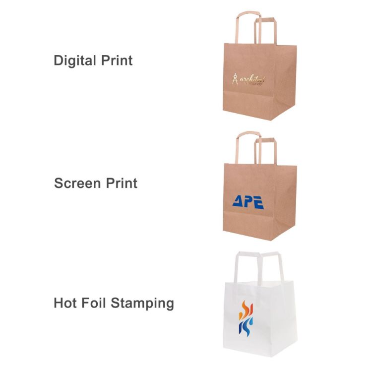 Picture of Flat Handle Kraft Paper Bag(150x170x150mm)