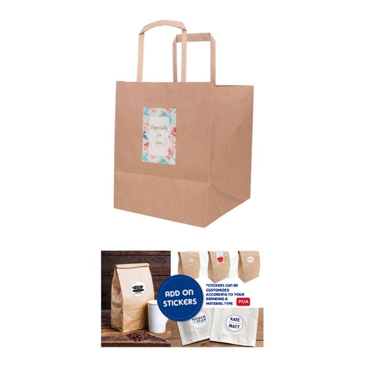 Picture of Flat Handle Kraft Paper Bag(150x170x150mm)