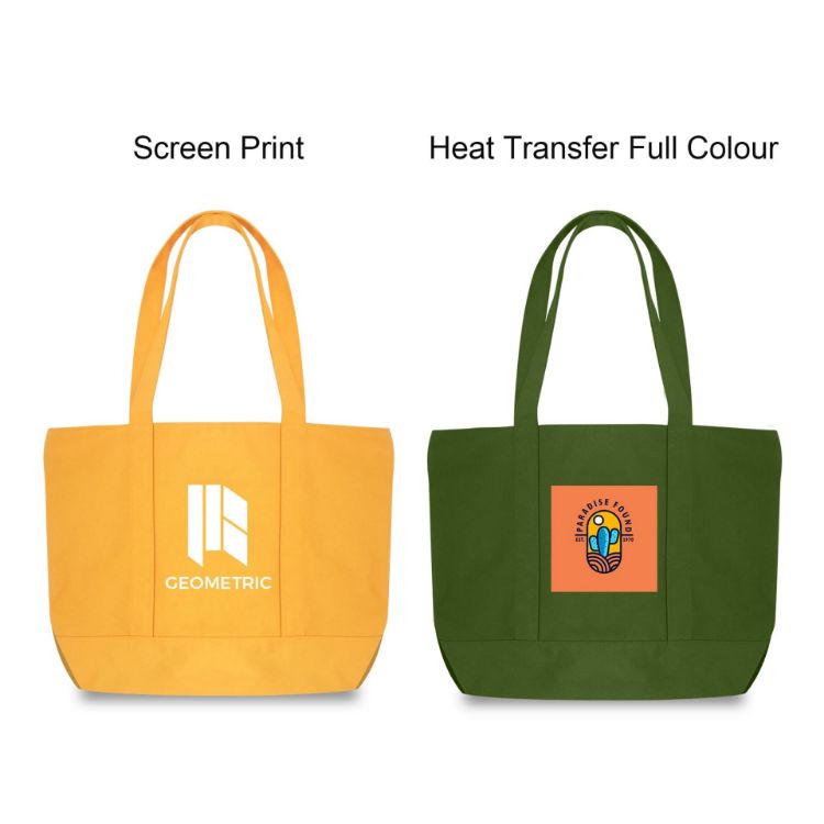 Picture of Canvas Zippered Tote Shoulder Bag