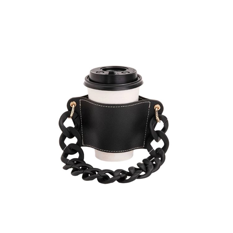 Picture of Leather Water Bottle Holder With Acrylic Strap