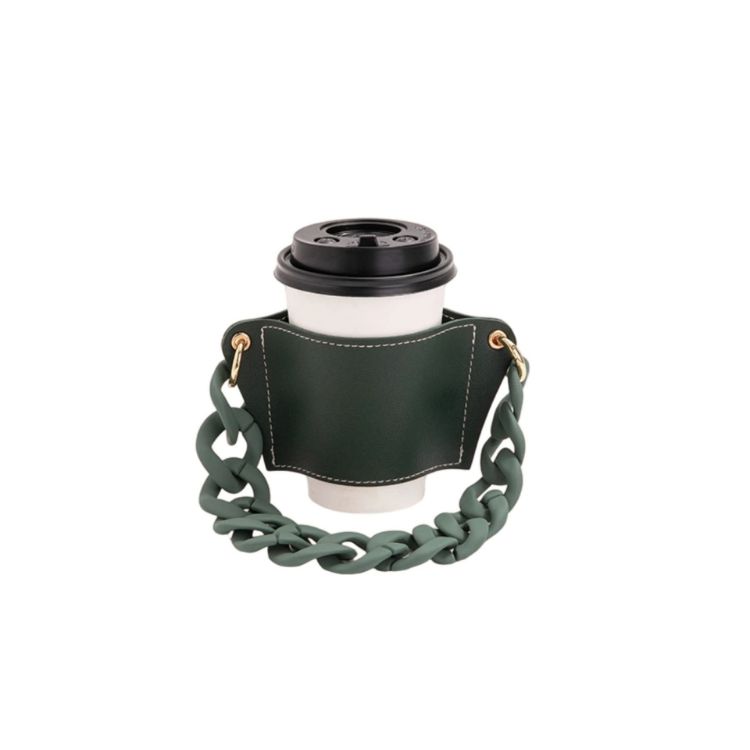 Picture of Leather Water Bottle Holder With Acrylic Strap