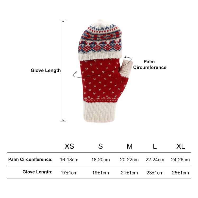 Picture of Adults Jacquard Fingerless Gloves with Flip Cover