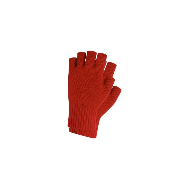 Picture of Kids Plain Knitted Fingerless Gloves with Woven Label