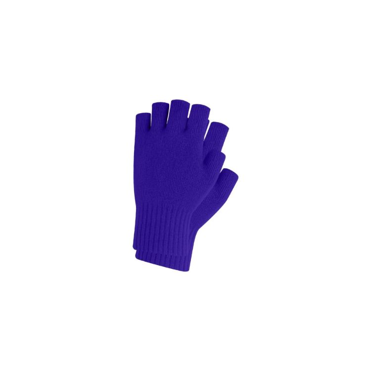 Picture of Kids Plain Knitted Fingerless Gloves with Woven Label