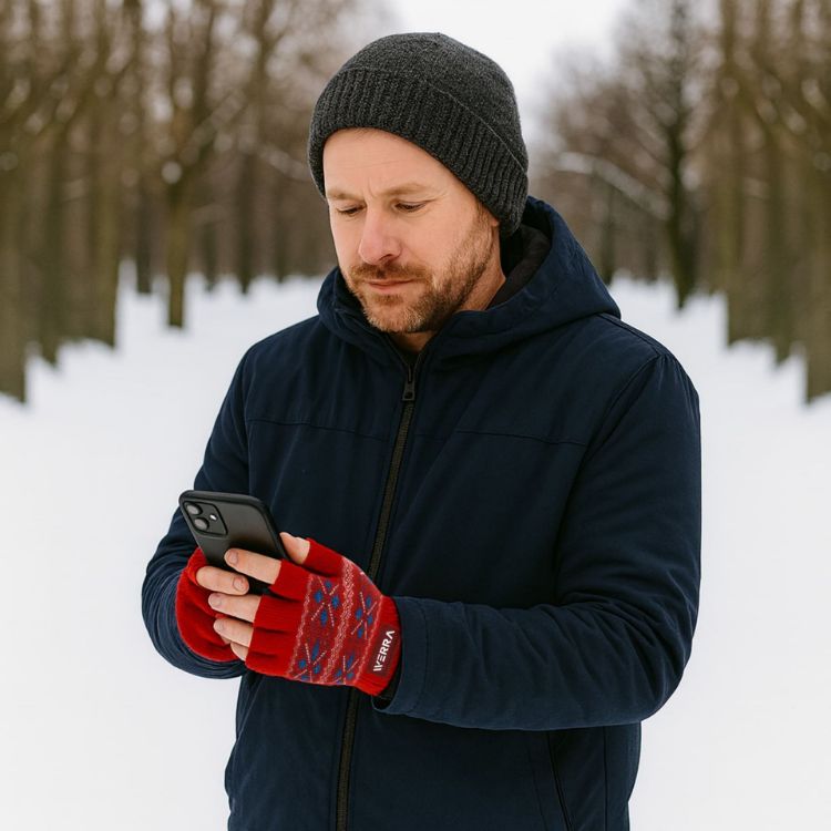 Picture of Adults Jacquard Fingerless Gloves