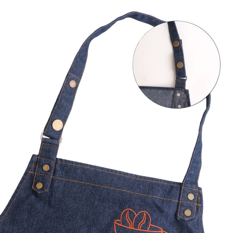Picture of Poly-Cotton Denim Full Bib Apron With Neck Strap