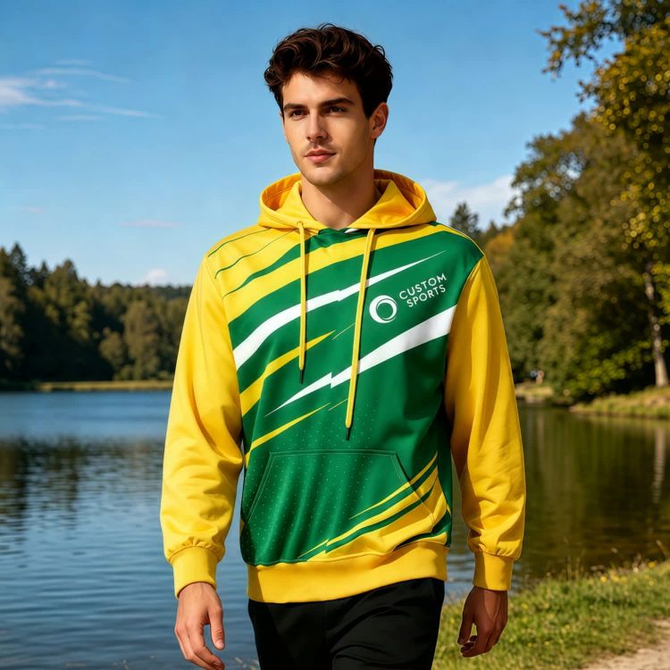 Picture of Unisex Adults Polyester Spandex Sublimated Hoodie With Pocket